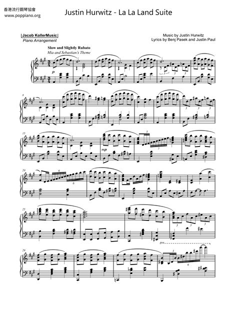 Free La La Land by Justin Hurwitz sheet music .